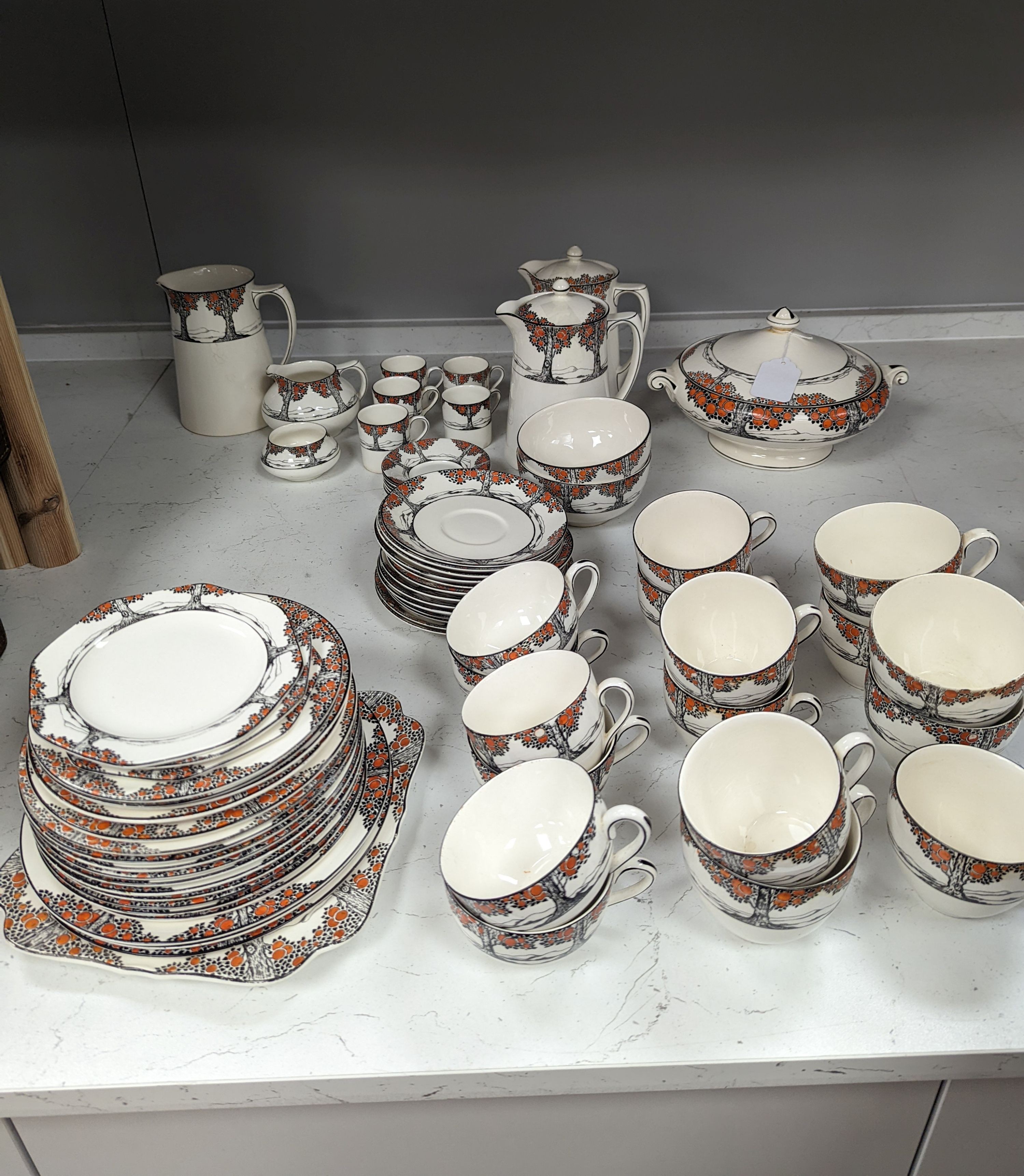 A Crown Ducal Orange Tree pattern tea, coffee and part dinner service